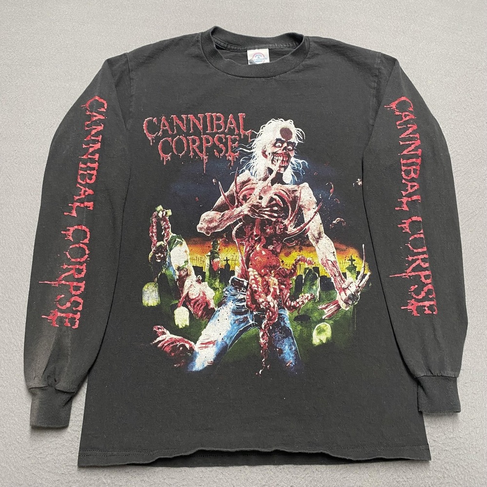 VINTAGE Cannibal Corpse Shirt Mens Small Eaten‎ Back To Life Long Sleeve 90s